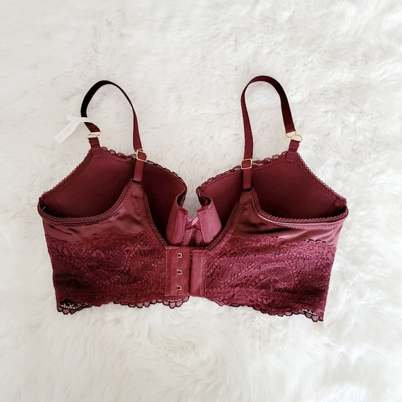 🍷AERIE REAL POWER BALCONETTE PAISLEY LACE BRA SIZE 32D - Picture 7 of 8